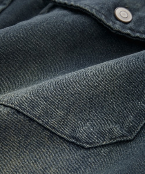 Loose/ルース（ルース）の「ヴィンテージセミショートデニムシャツジャケット【セットアップ対応】（シャツ/ブラウス・メンズ・ダークグレー/ブラック/ダークブルー・S/XS/L/M）」の5枚目の写真