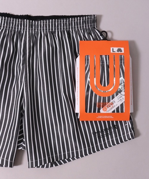 UNIVERSAL OVERALL（ユニバーサルオーバーオール）の「(LG)【UNIVERSAL OVERALL】ストライプ柄 ワーク トランクス（トランクス・メンズ・ブラック系/サックスブルー系/ピンク系/グレー系・MEDIUM/LARGE/X-LARGE）」の2枚目の写真