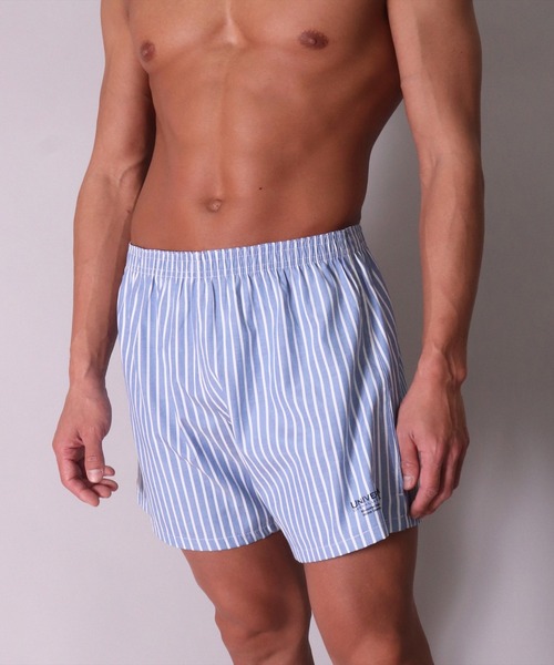 UNIVERSAL OVERALL（ユニバーサルオーバーオール）の「(LG)【UNIVERSAL OVERALL】ストライプ柄 ワーク トランクス（トランクス・メンズ・ブラック系/サックスブルー系/ピンク系/グレー系・MEDIUM/LARGE/X-LARGE）」の16枚目の写真