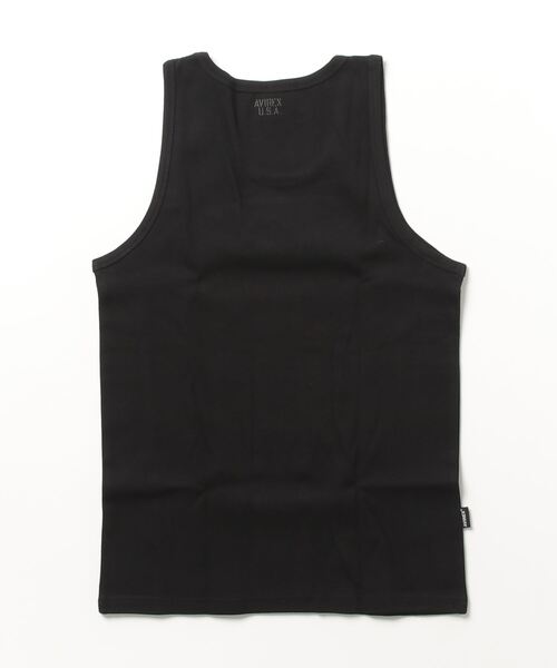 AVIREX（アヴィレックス）の「《DAILY/WEB限定》RIB TANK TOP / 同色プリント リブ タンクトップ / 同色プリント デイリーウェア / AVIREX / アヴィレックス（タンクトップ・メンズ・ブラック/グレー・L/XL/S）」の3枚目の写真