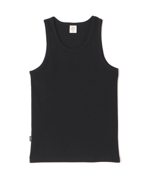 AVIREX（アヴィレックス）の「《DAILY/WEB限定》RIB TANK TOP / 同色プリント リブ タンクトップ / 同色プリント デイリーウェア / AVIREX / アヴィレックス（タンクトップ・メンズ・ブラック/グレー・L/XL/S）」の2枚目の写真