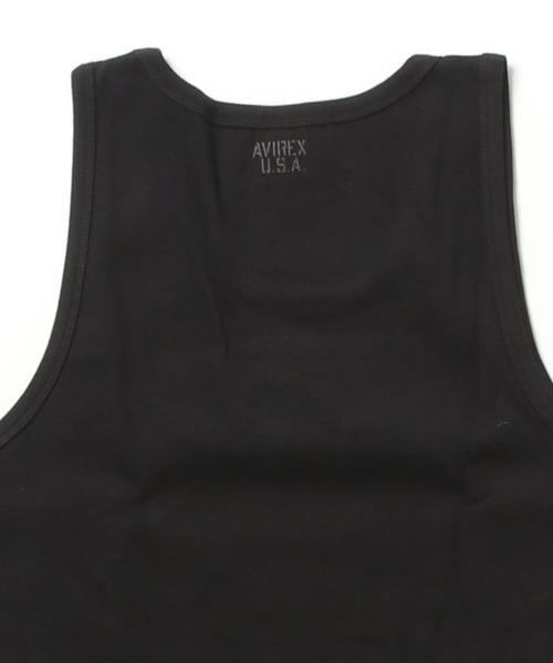 AVIREX（アヴィレックス）の「《DAILY/WEB限定》RIB TANK TOP / 同色プリント リブ タンクトップ / 同色プリント デイリーウェア / AVIREX / アヴィレックス（タンクトップ・メンズ・ブラック/グレー・L/XL/S）」の9枚目の写真