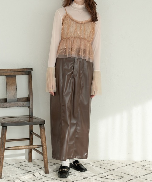 Ambre Neige(アンブルネージュ)の「スパンコールチュールビスチェ/【WEB/EC限定商品】(キャミソール・レディース・オフホワイト/ブラック/ベージュ・FREE)」の15枚目の写真
