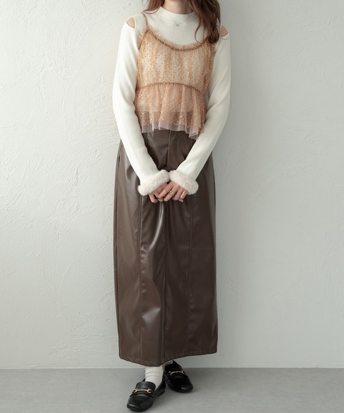 Ambre Neige(アンブルネージュ)の「スパンコールチュールビスチェ/【WEB/EC限定商品】(キャミソール・レディース・オフホワイト/ブラック/ベージュ・FREE)」の19枚目の写真