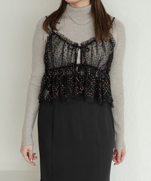 Ambre Neige(アンブルネージュ)の「スパンコールチュールビスチェ/【WEB/EC限定商品】(キャミソール・レディース・オフホワイト/ブラック/ベージュ・FREE)」の21枚目の写真