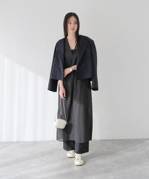 JOURNAL STANDARD（ジャーナルスタンダード）の「オーガンジーシアーワンピース（ワンピース・レディース・ブラック/アイボリー・FREE）」の3枚目の写真