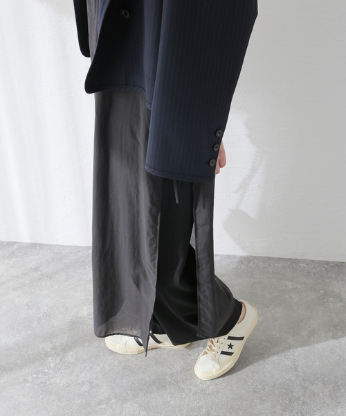 JOURNAL STANDARD（ジャーナルスタンダード）の「オーガンジーシアーワンピース（ワンピース・レディース・ブラック/アイボリー・FREE）」の5枚目の写真