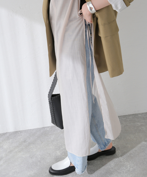 JOURNAL STANDARD（ジャーナルスタンダード）の「オーガンジーシアーワンピース（ワンピース・レディース・ブラック/アイボリー・FREE）」の10枚目の写真