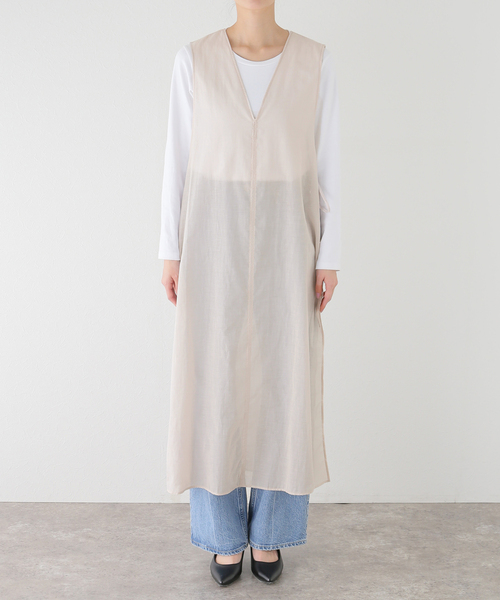 JOURNAL STANDARD（ジャーナルスタンダード）の「オーガンジーシアーワンピース（ワンピース・レディース・ブラック/アイボリー・FREE）」の9枚目の写真