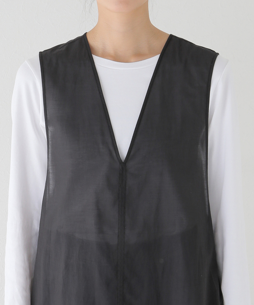 JOURNAL STANDARD（ジャーナルスタンダード）の「オーガンジーシアーワンピース（ワンピース・レディース・ブラック/アイボリー・FREE）」の15枚目の写真