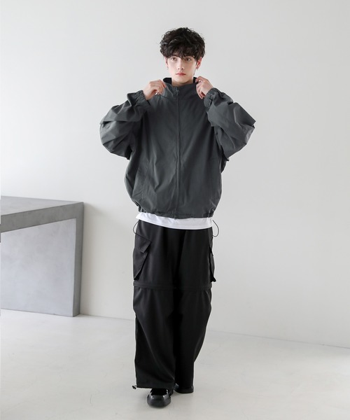 セール】ダブルジップ裾ドローコードトラックジャケット