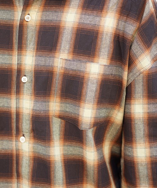 PUBLUX（パブリュクス）の「PUBLUX/パブリュクス ルーズオンブレチェックシャツ/オンブレシャツ/ユニセックス(限定展開)（シャツ/ブラウス・メンズ・ブラック/グレー/ブラウン・LARGE/MEDIUM/SMALL）」の4枚目の写真