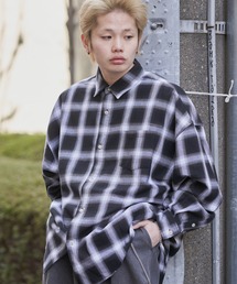 PUBLUX/パブリュクス ルーズオンブレチェックシャツ/オンブレシャツ/ユニセックス(限定展開)