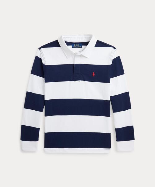 POLO RALPH LAUREN CHILDRENSWEAR（ポロ ラルフ ローレン チルドレンズウェア）の「アイコニック ラグビー シャツ（ポロシャツ・キッズ・ブルー・L/M/S/XL）」の5枚目の写真
