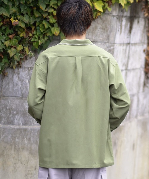 SENSE OF PLACE by URBAN RESEARCH（センスオブプレイスバイアーバンリサーチ）の「『イージーケア』『つぐ吉×SOP』ブランケットステッチオープンカラーシャツ（シャツ/ブラウス・メンズ・カーキ・MEDIUM/LARGE）」の14枚目の写真