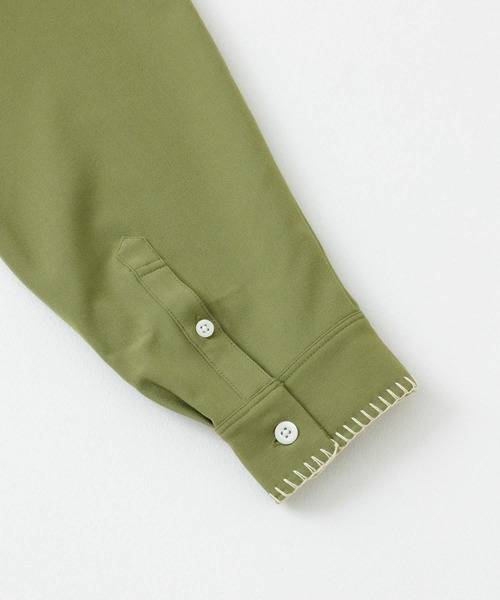 SENSE OF PLACE by URBAN RESEARCH（センスオブプレイスバイアーバンリサーチ）の「『イージーケア』『つぐ吉×SOP』ブランケットステッチオープンカラーシャツ（シャツ/ブラウス・メンズ・カーキ・MEDIUM/LARGE）」の6枚目の写真