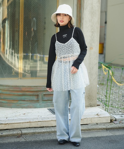 SPINNS（スピンズ）の「サイドカットデザイン デニムワイドパンツ（デニムパンツ・レディース・ブルー/その他/ブラック・S/M）」の20枚目の写真