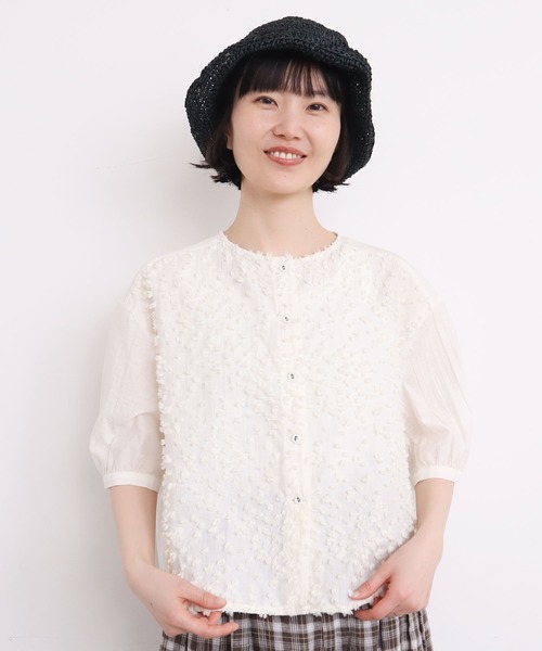 atelier do savon 　アダストリア長袖 　黒白チェック　美品 l'atelier du savon（アトリエドサボン）の「○まばらなふさふさ