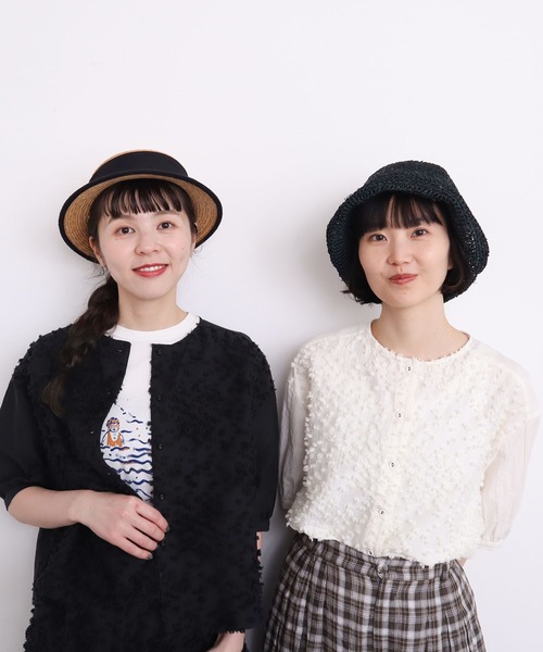 OHGA　オーガ　SAVON　サボン　シアーブラウス　パフスリーブ　ブラック OHGA オオガ SAVON サボン パフスリーブ シアーブラウス ブラック