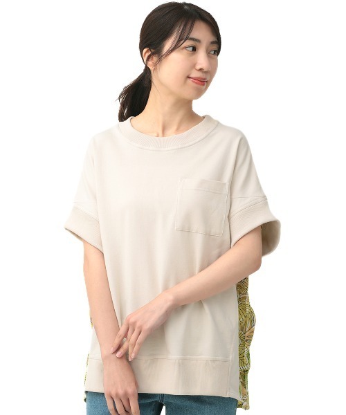 チチカカ(チチカカ)の「Rico エコフレンドリーダイ ブロックプリントリーフフラワープルオーバー(Tシャツ/カットソー・レディース・ベージュ/ブラック・FREE)」の15枚目の写真