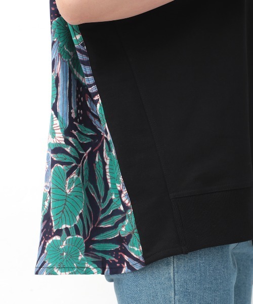 チチカカ(チチカカ)の「Rico エコフレンドリーダイ ブロックプリントリーフフラワープルオーバー(Tシャツ/カットソー・レディース・ベージュ/ブラック・FREE)」の9枚目の写真