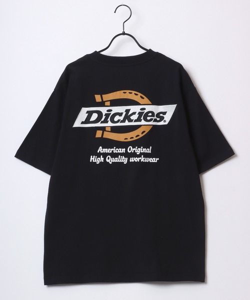 【Dickies】センターロゴ 半袖 Tシャツ ブラック / 送料無料 tシャツ メンズ 半袖 GENUINE Dickies 半袖tシャツ 刺繍[品番