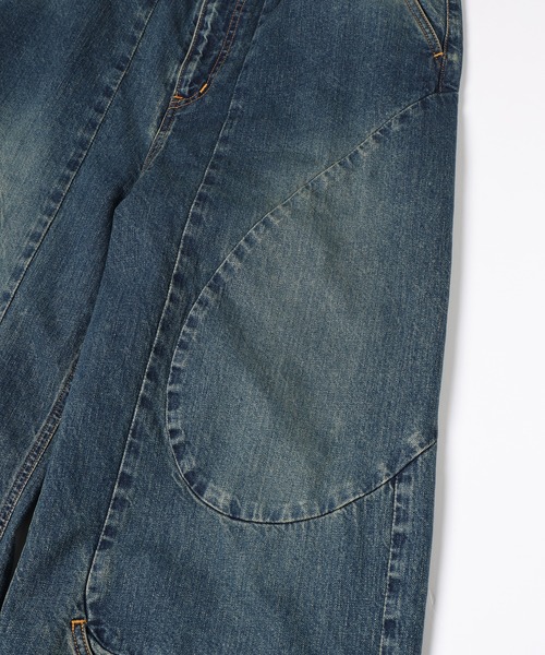 JIEDA(ジエダ)の「CURVE OVER DENIM(デニムパンツ・メンズ・ブラック/インディゴブルー・1/2)」の13枚目の写真