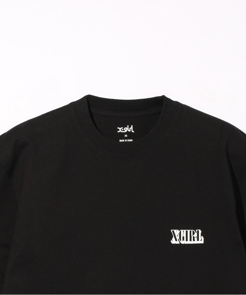X-girl（エックスガール）の「CIRCLE BACKGROUND FACE LOGO S/S TEE（Tシャツ/カットソー・レディース・ブラック/ホワイト/ベージュ・S/M/L/XL）」の16枚目の写真