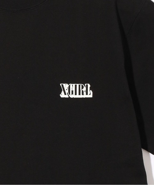 X-girl（エックスガール）の「CIRCLE BACKGROUND FACE LOGO S/S TEE（Tシャツ/カットソー・レディース・ブラック/ホワイト/ベージュ・S/M/L/XL）」の17枚目の写真