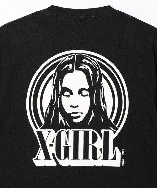 X-girl（エックスガール）の「CIRCLE BACKGROUND FACE LOGO S/S TEE（Tシャツ/カットソー・レディース・ブラック/ホワイト/ベージュ・S/M/L/XL）」の18枚目の写真