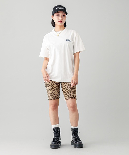 X-girl（エックスガール）の「CIRCLE BACKGROUND FACE LOGO S/S TEE（Tシャツ/カットソー・レディース・ブラック/ホワイト/ベージュ・S/M/L/XL）」の10枚目の写真