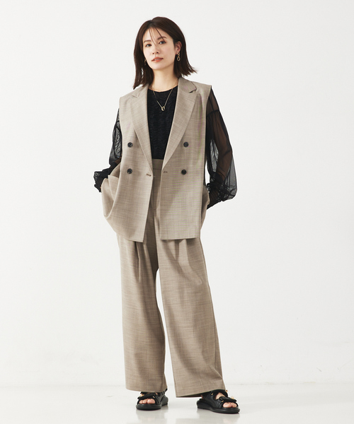 abahouse mavie(アバハウスマヴィ)の「チュールブラウス(タンク付き)(シャツ/ブラウス・レディース・ブラック系その他2/ブラック/ホワイト/ホワイト系その他2・フリー)」の9枚目の写真