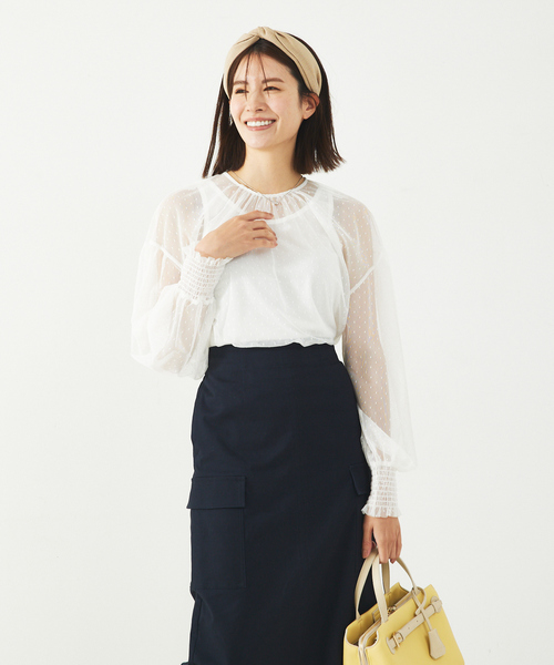 abahouse mavie(アバハウスマヴィ)の「チュールブラウス(タンク付き)(シャツ/ブラウス・レディース・ブラック系その他2/ブラック/ホワイト/ホワイト系その他2・フリー)」の17枚目の写真