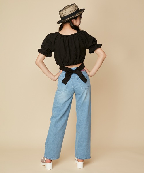 JENNI（ジェニィ）の「ドットチュールサマーハット（ハット・キッズ・ブラック/オフホワイト・54cm/56cm）」の10枚目の写真