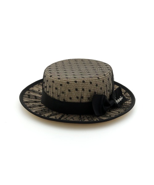 JENNI（ジェニィ）の「ドットチュールサマーハット（ハット・キッズ・ブラック/オフホワイト・54cm/56cm）」の15枚目の写真