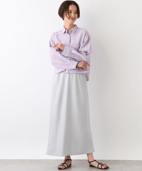 LEPSIM（レプシィム）の「ワッシャーショートシャツ　107113（シャツ/ブラウス・レディース・オフホワイト/ライトブルー/ライトパープル・FREE）」の20枚目の写真