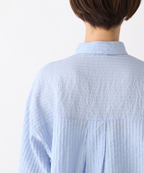 LEPSIM（レプシィム）の「ワッシャーショートシャツ　107113（シャツ/ブラウス・レディース・オフホワイト/ライトブルー/ライトパープル・FREE）」の4枚目の写真