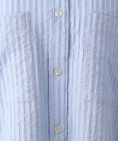 LEPSIM（レプシィム）の「ワッシャーショートシャツ　107113（シャツ/ブラウス・レディース・オフホワイト/ライトブルー/ライトパープル・FREE）」の5枚目の写真