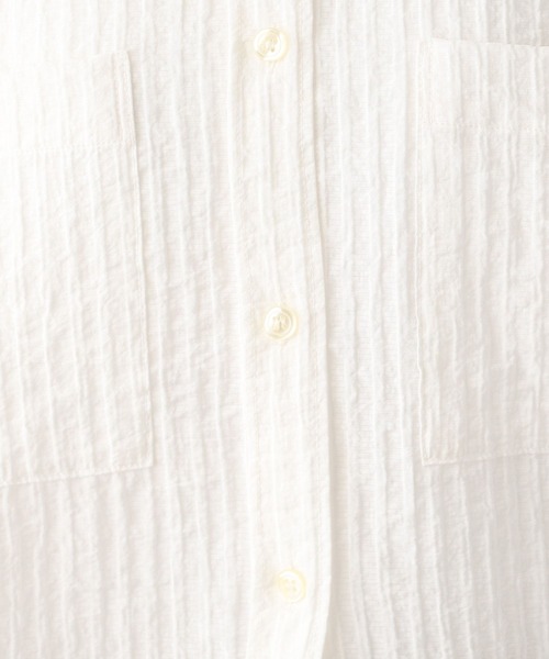 LEPSIM（レプシィム）の「ワッシャーショートシャツ　107113（シャツ/ブラウス・レディース・オフホワイト/ライトブルー/ライトパープル・FREE）」の6枚目の写真