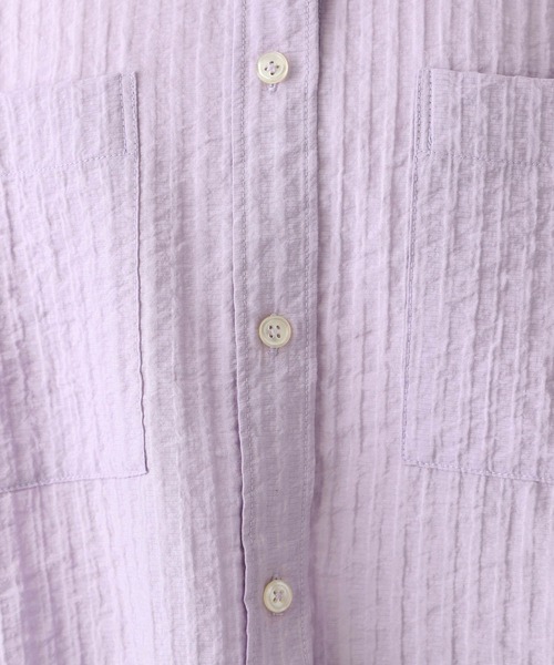 LEPSIM（レプシィム）の「ワッシャーショートシャツ　107113（シャツ/ブラウス・レディース・オフホワイト/ライトブルー/ライトパープル・FREE）」の7枚目の写真