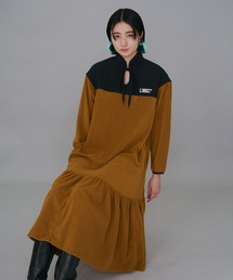 ノントーキョー　ジャージフレアワンピース（茶） NON TOKYO（ノントーキョー）の「JERSEY FRILL ONE-PIECE