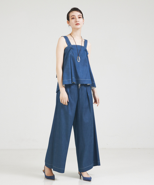 qualite（カリテ）の「【セットアップ対応】リヨセルデニムワイドパンツ（デニムパンツ・レディース・ブラック/ブルー・34/36/38）」の19枚目の写真