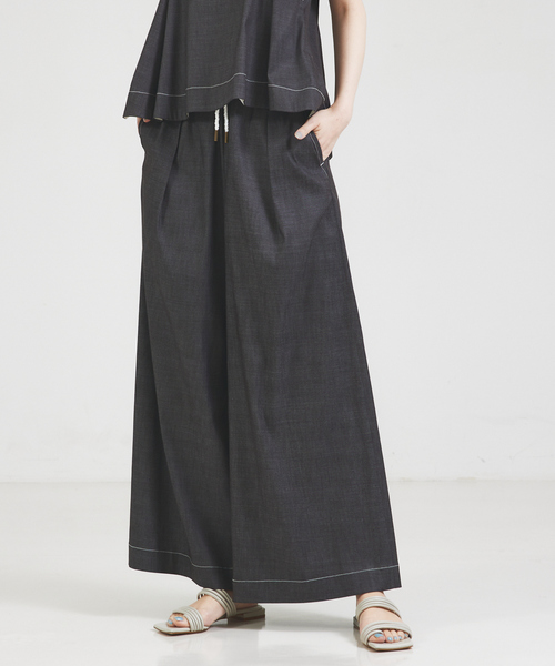 qualite（カリテ）の「【セットアップ対応】リヨセルデニムワイドパンツ（デニムパンツ・レディース・ブラック/ブルー・34/36/38）」の21枚目の写真