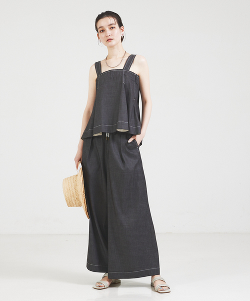 qualite（カリテ）の「【セットアップ対応】リヨセルデニムワイドパンツ（デニムパンツ・レディース・ブラック/ブルー・34/36/38）」の22枚目の写真