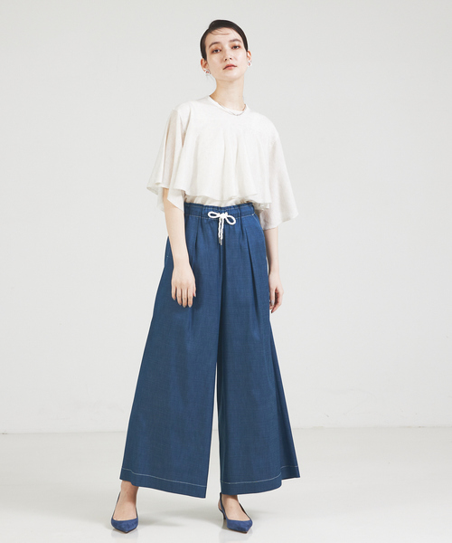 qualite（カリテ）の「【セットアップ対応】リヨセルデニムワイドパンツ（デニムパンツ・レディース・ブラック/ブルー・34/36/38）」の18枚目の写真