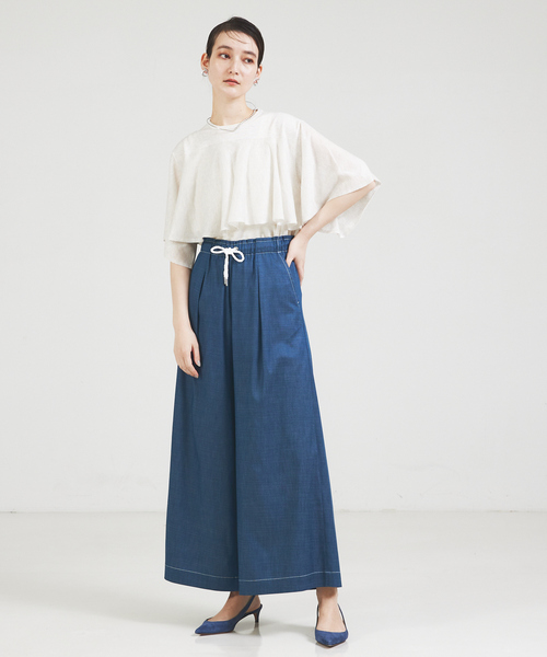 qualite（カリテ）の「【セットアップ対応】リヨセルデニムワイドパンツ（デニムパンツ・レディース・ブラック/ブルー・34/36/38）」の7枚目の写真