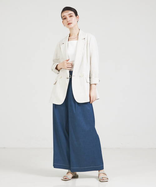 qualite（カリテ）の「【セットアップ対応】リヨセルデニムワイドパンツ（デニムパンツ・レディース・ブラック/ブルー・34/36/38）」の9枚目の写真