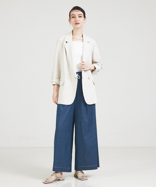 qualite（カリテ）の「【セットアップ対応】リヨセルデニムワイドパンツ（デニムパンツ・レディース・ブラック/ブルー・34/36/38）」の10枚目の写真