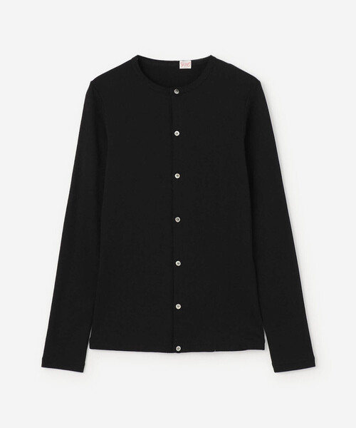 YOUNG&OLSEN The DRYGOODS STORE(ヤングアンドオルセン)の「YOUNG&OLSEN | コットン 長袖カーディガン WOMEN(カーディガン/ボレロ・レディース・ブラック/ホワイト・1)」の2枚目の写真