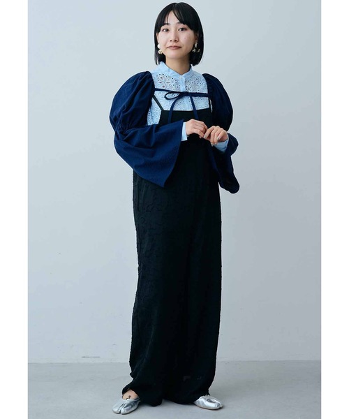 MEDE19F（メデジュウキュウ）の「ＭＥＤＥ１９Ｆ　バンドカラーレースコンビシャツ（シャツ/ブラウス・レディース・ライトブルー/ホワイト・LARGE/MEDIUM/X-LARGE）」の16枚目の写真